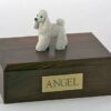 Poodle figurine cremation urn w/wood box