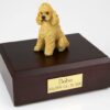 Poodle figurine cremation urn w/wood box