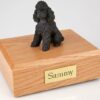 Poodle figurine cremation urn w/wood box