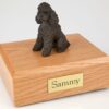 Poodle figurine cremation urn w/wood box