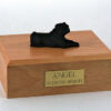 Black Pug figurine cremation urn w/wood box