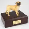 Pug figurine cremation urn w/wood box