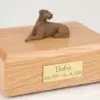 Rhodesian Ridgeback figurine cremation urn w/wood box