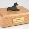 Rottweiler figurine cremation urn w/wood box