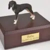 Saluki figurine cremation urn w/wood box