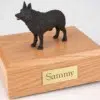 Schipperke figurine cremation urn w/wood box