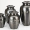 Paw print metal memorial vase urn for pets, engravable