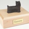 Bronze-look Yorkshire Terrier figurine cremation urn w/wood box