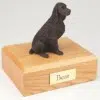 Bronze look Springer Spaniel figurine cremation urn w/wood box