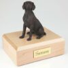 Bronze look Weimaraner figurine cremation urn w/wood box