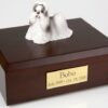 Shih Tzu figurine cremation urn w/wood box