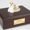 Shih Tzu figurine cremation urn w/wood box