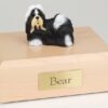 Shih Tzu figurine cremation urn w/wood box