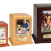 Pet photo urn, made from solid hardwood