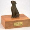 Weimaraner figurine cremation urn w/wood box