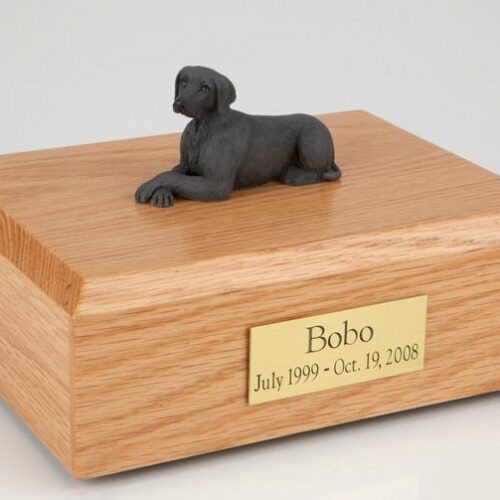 Weimaraner figurine cremation urn w/wood box