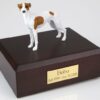 Whippet figurine cremation urn w/wood box