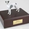 Whippet figurine cremation urn w/wood box