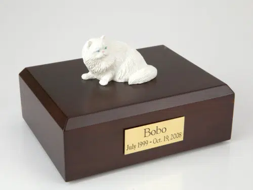 Cat, Persian, White - Figurine Cremation Urn