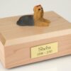 Yorkshire Terrier figurine cremation urn w/wood box