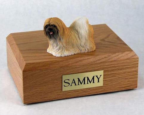 Lhasa Apso Figurine Cremation Urn for dog ashes