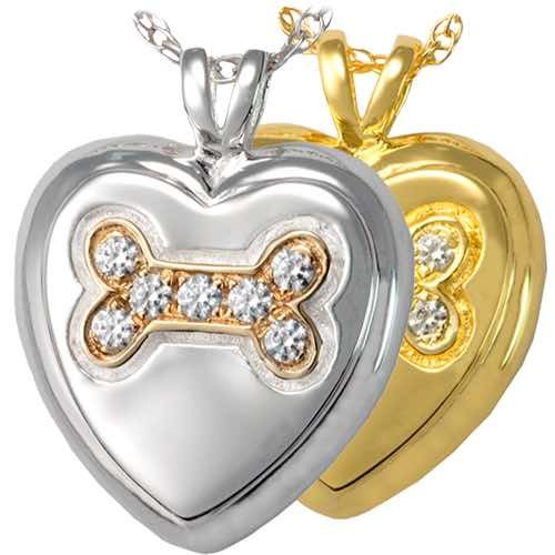 Heart Paw Cremation Pendant for pet ashes or keepsake