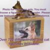 Wood cremation urn with figurine and 4 x 6" photo holder.