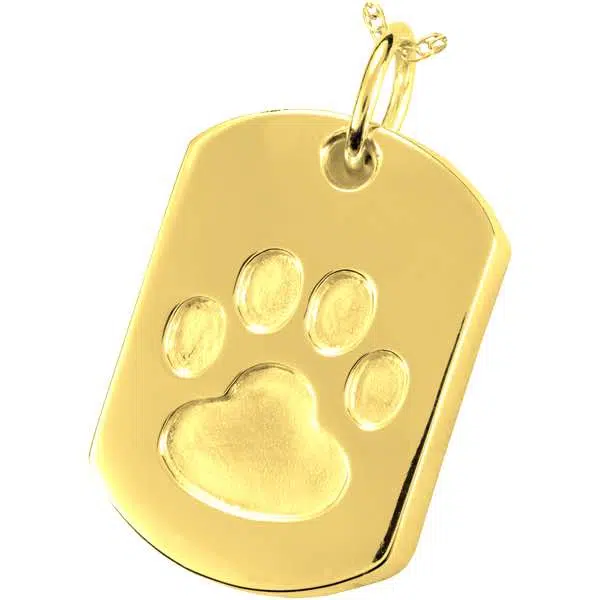 paw print dog tag