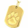 Paw Print Dog Tag Pet Cremation Pendant, 14k Gold Plated