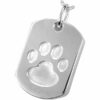 Paw Print Dog Tag Pet Cremation Pendant, Sterling Silver