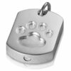 Paw Print Dog Tag Pet Cremation Pendant, Sterling Silver