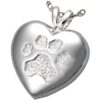 Sterling Silver Pet Cremation Pendant Paw Print Necklace