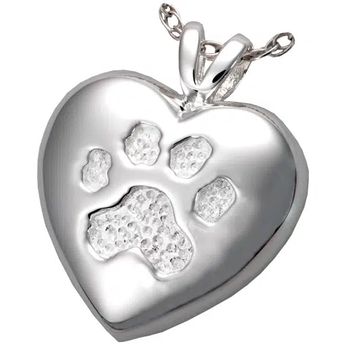 paw print cremation necklace