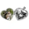 Heart Double Photo Locket, Actual pet Print Pendant, Sterling Silver 3287LS, inside view