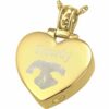 Heart Filigree Bail Actual Noseprint Cremation Pendant Jewelry in 18K Gold Plating