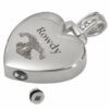 Heart Filigree Bail Actual Noseprint Cremation Pendant Jewelry in Sterling Silver