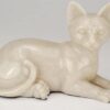 Stone and Resin Porcelain-style Cat Cremation Urn, laying