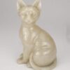 Stone and Resin Porcelain-style Cat Cremation Urn, sitting