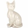 Stone and Resin Porcelain-style Cat Cremation Urn, sitting