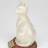 Stone and Resin Porcelain-style Cat Cremation Urn with base, sitting