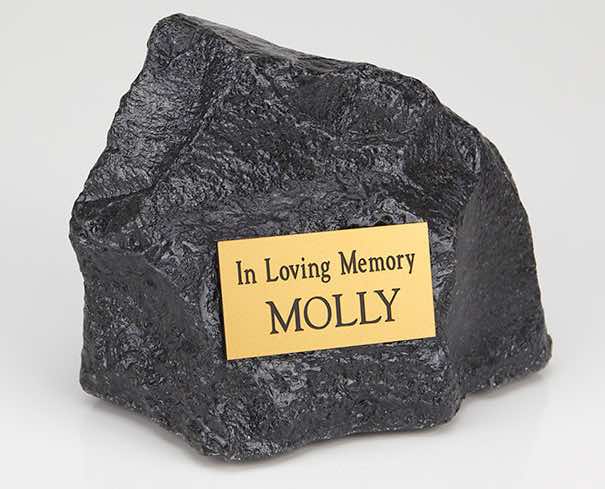 Rock Cremation Urn for Pet Indoor Outdoor small black