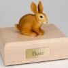 Brown rabbit cremation figurine urn for pet's ashes