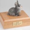 Gray rabbit cremation figurine urn for pet's ashes