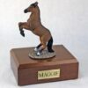 Rearing bay horse cremation urn