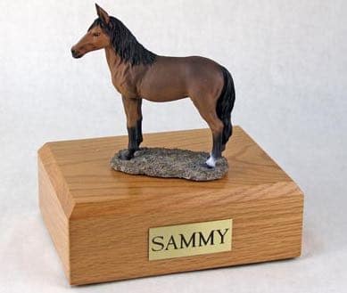 Standing bay horse cremation urn