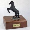 Rearing black horse cremation urn