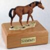 Standing brown horse cremation urn