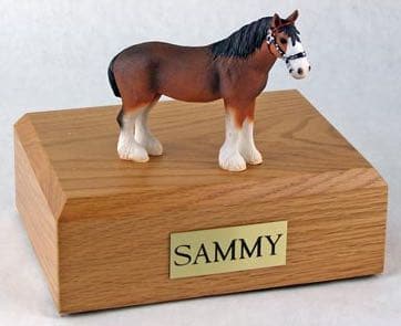 Clydesdale horse cremation urn