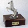 Dapple gray rearing horse cremation urn