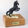 Black mustang horse cremation urn